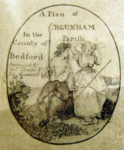 A cartouche on the Blunham Inclosure Map of 1799 MA10